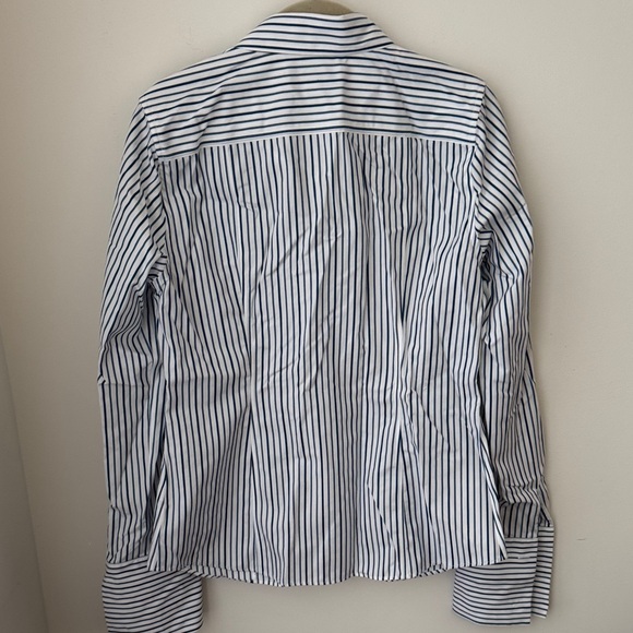 Banana Republic Navy and White Striped Button Down Shirt - Picture 5 of 5